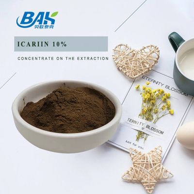 Doğal% 10 Icariin Epimedium Ekstrakt Tozu Açık Sarı Toz